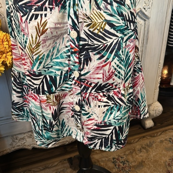 Beachlunchlounge Cotton Linen Blend Tropical Vacation Beach Party Dress Size SP - Picture 3 of 11